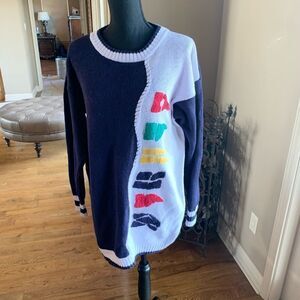 Vintage Jason Maxwell Nautical Navy Sweater‎